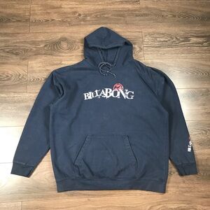 Billabong Men’s Navy Blue Graphic Logo Skater Pullover Hoodie Size XXL